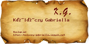 Kálóczy Gabriella névjegykártya